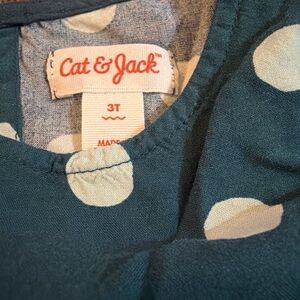 Cat & Jack Teal Dress with Cream Dots